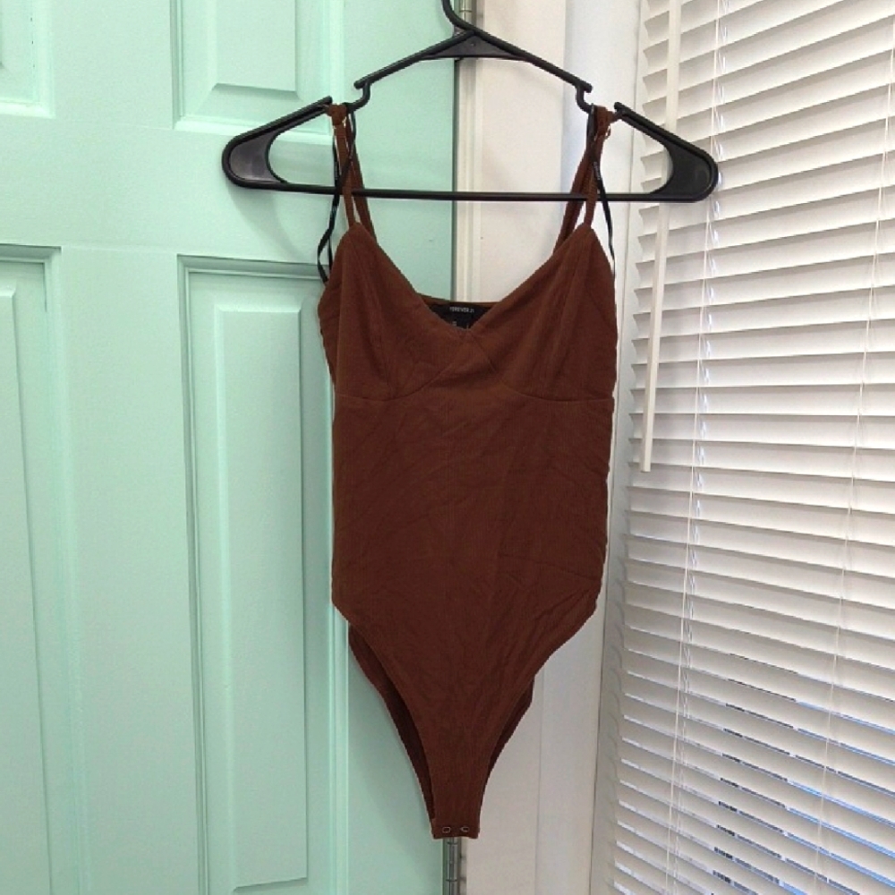 Forever 21 Brown Bodysuit with Spaghetti Straps